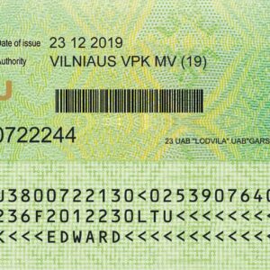 Registered Lithuanian Identity Card