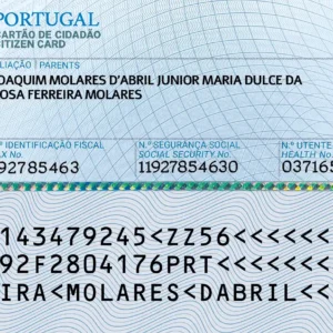 Cartão de Identidade Português Real Registrado
